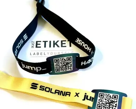 Wristband with QR code or barcode