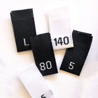 Size labels in stock